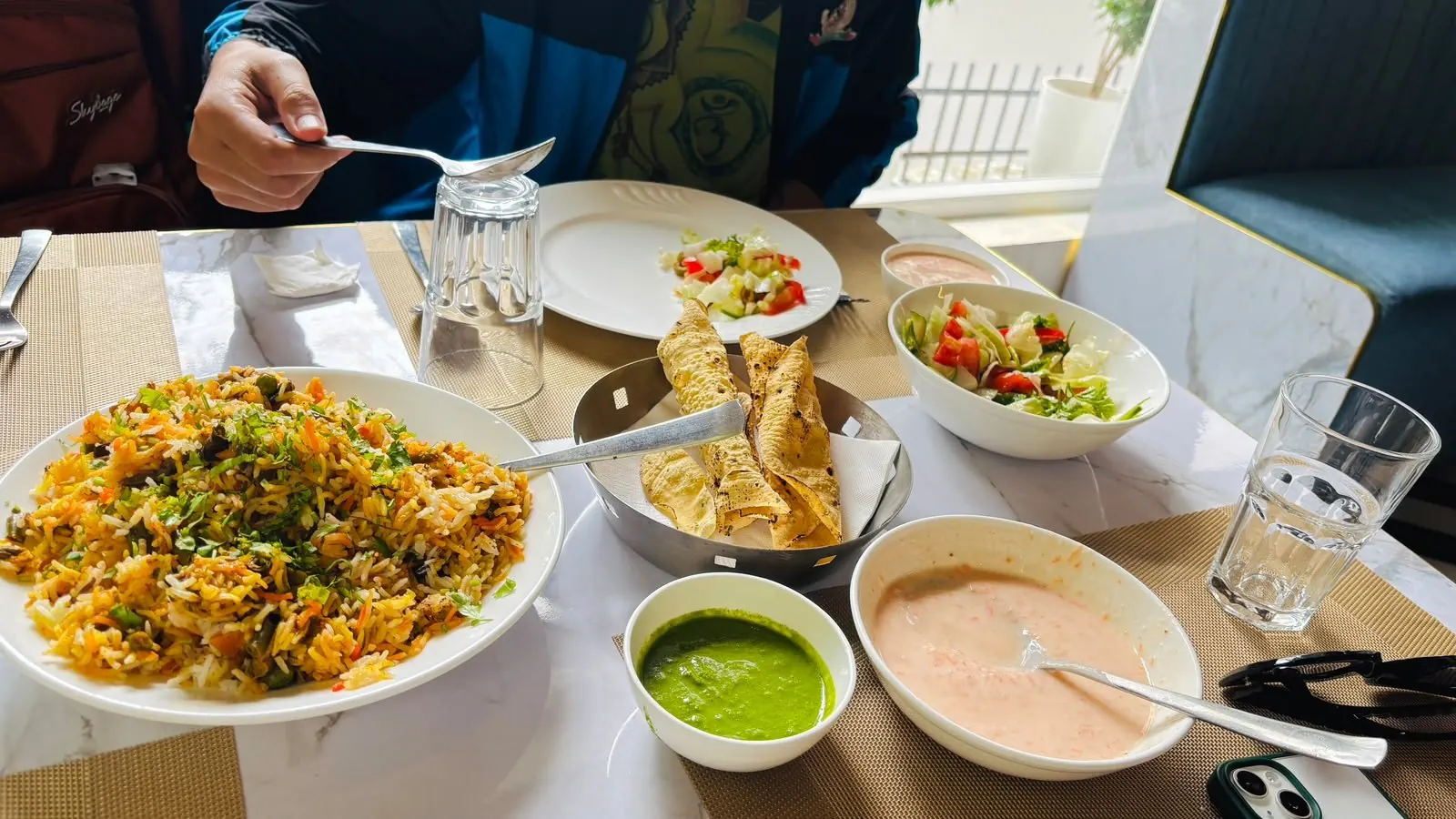 A fresh vegetarian meal at Café Hamsa