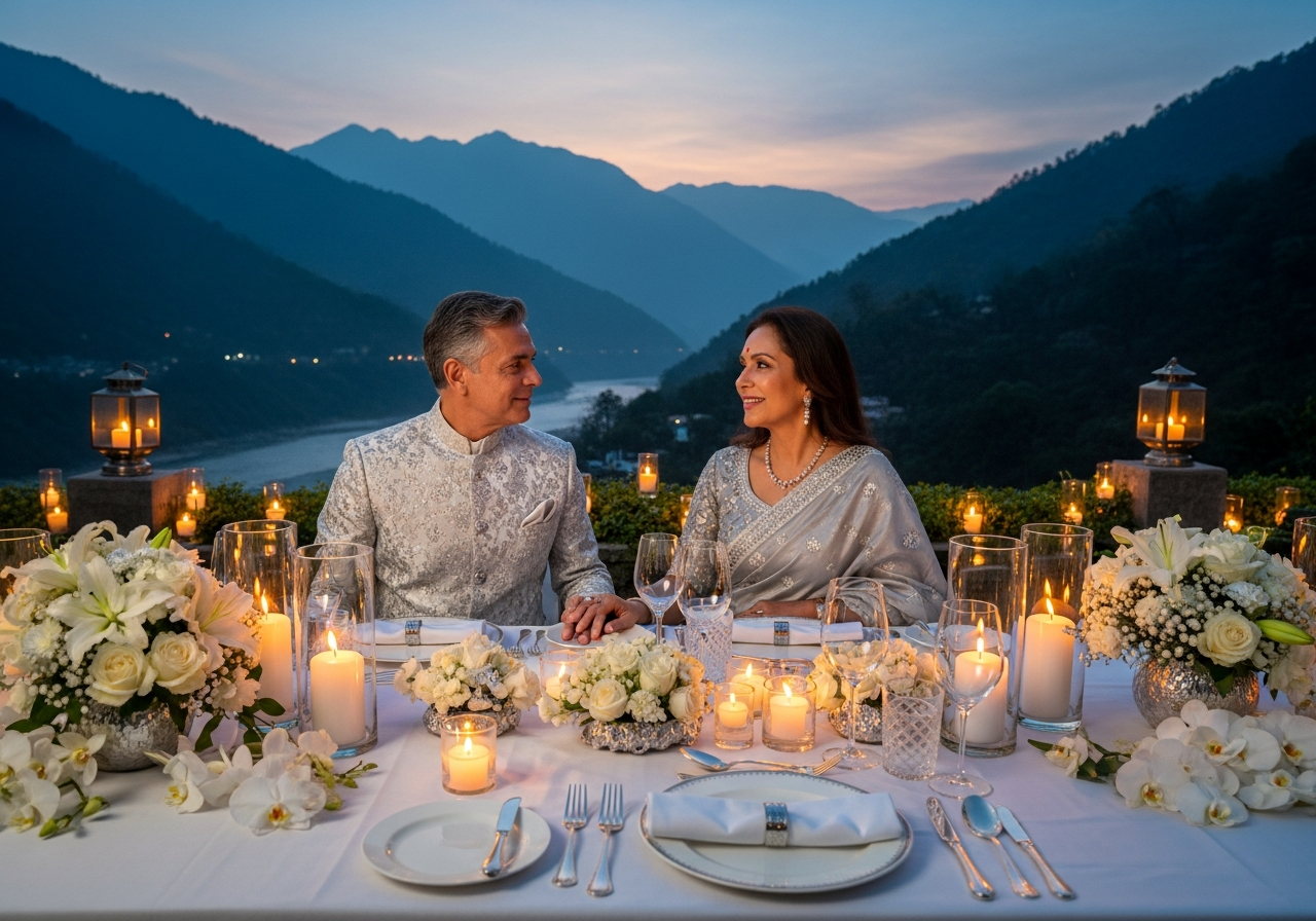 Silver anniversary celebration at a mountain resort in Rishikesh